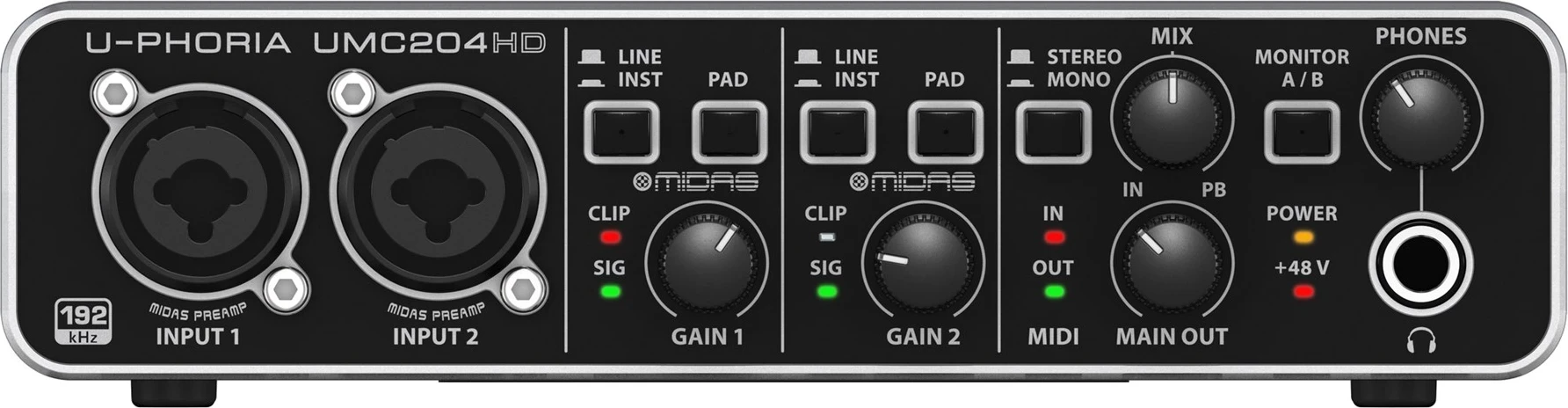 USB avdio vmesnik Behringer UMC204HD, črn