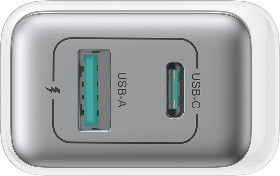 Stenski polnilec Joyroom JR-TCF15, 30W, USB-C/USB-A, 2 vrata, EU vtič, bel