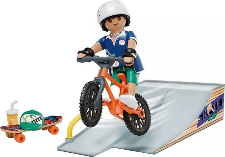 Igralni komplet z rampo, kolesom in rolko Playmobil My Life 71798, za otroke