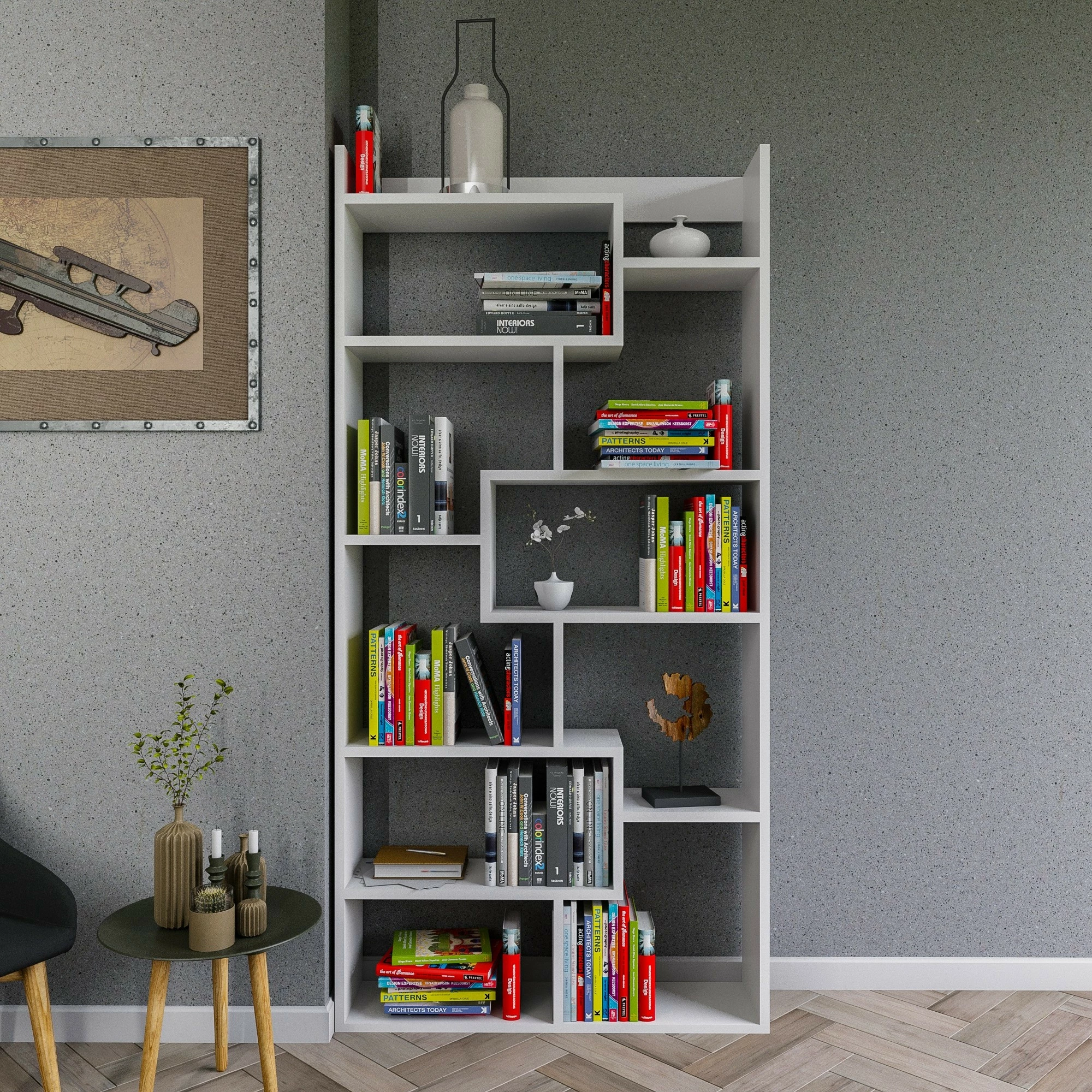 Polica za knjige Kuttap, Hanah Home, bela