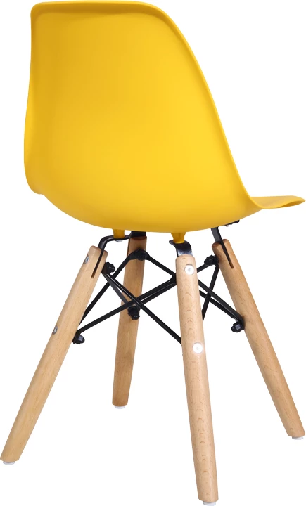 Otroški stol Julita, PP rumen, naravni jesen, 35x31x57,5 cm, komplet 4 kosov