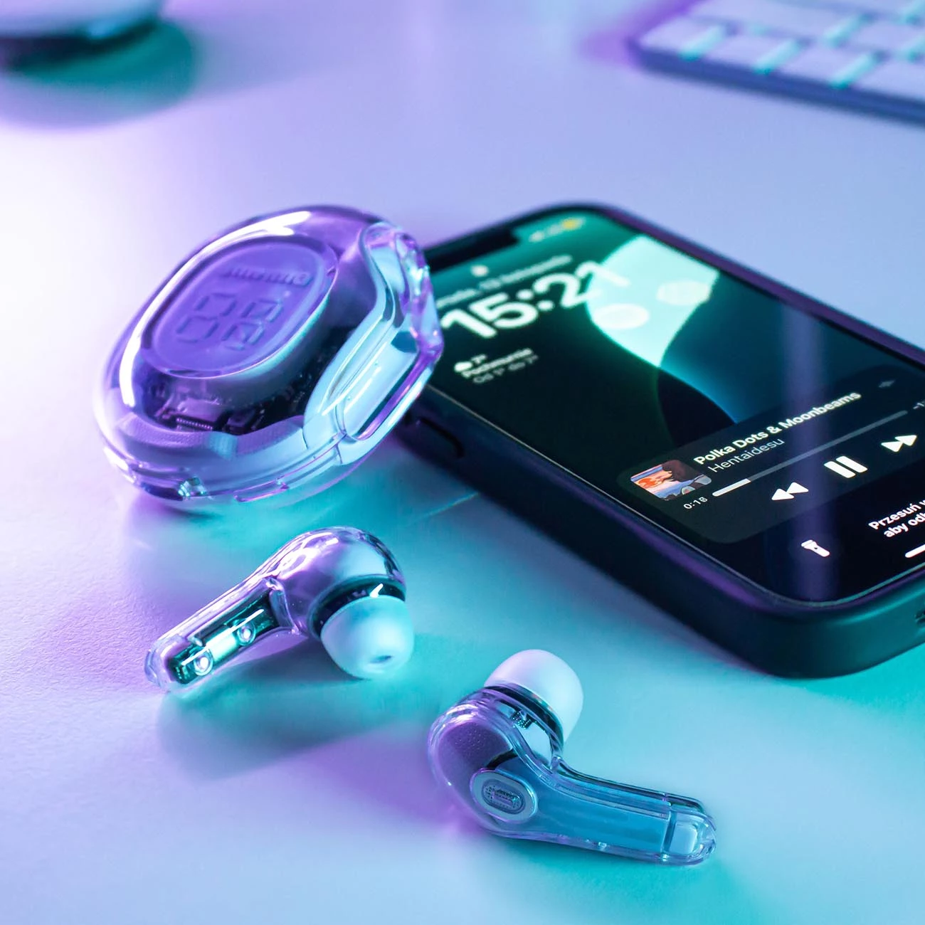 Brezžične slušalke Acefast T8 TWS, Bluetooth 5.3, s polnilnim etuijem, bele