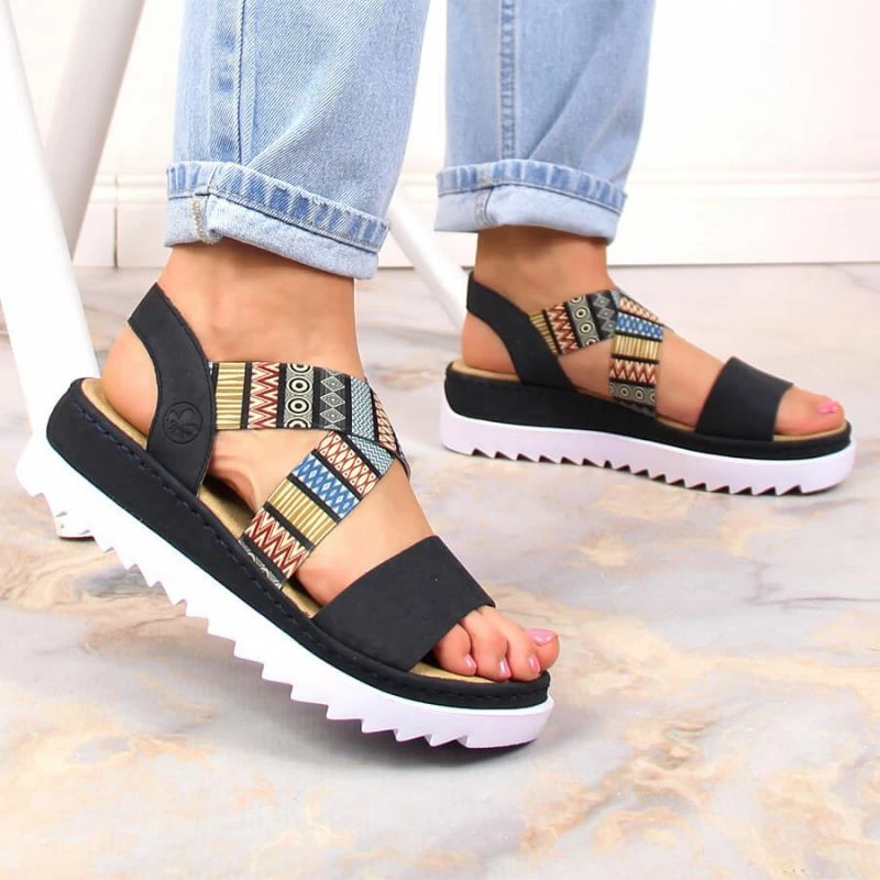 Udobne sandale Rieker, večbarvne