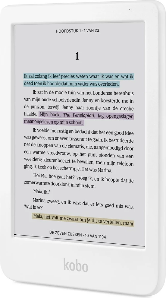 Elektronski bralnik KOBO Clara Colour, 16 GB, 6-palčni, bel