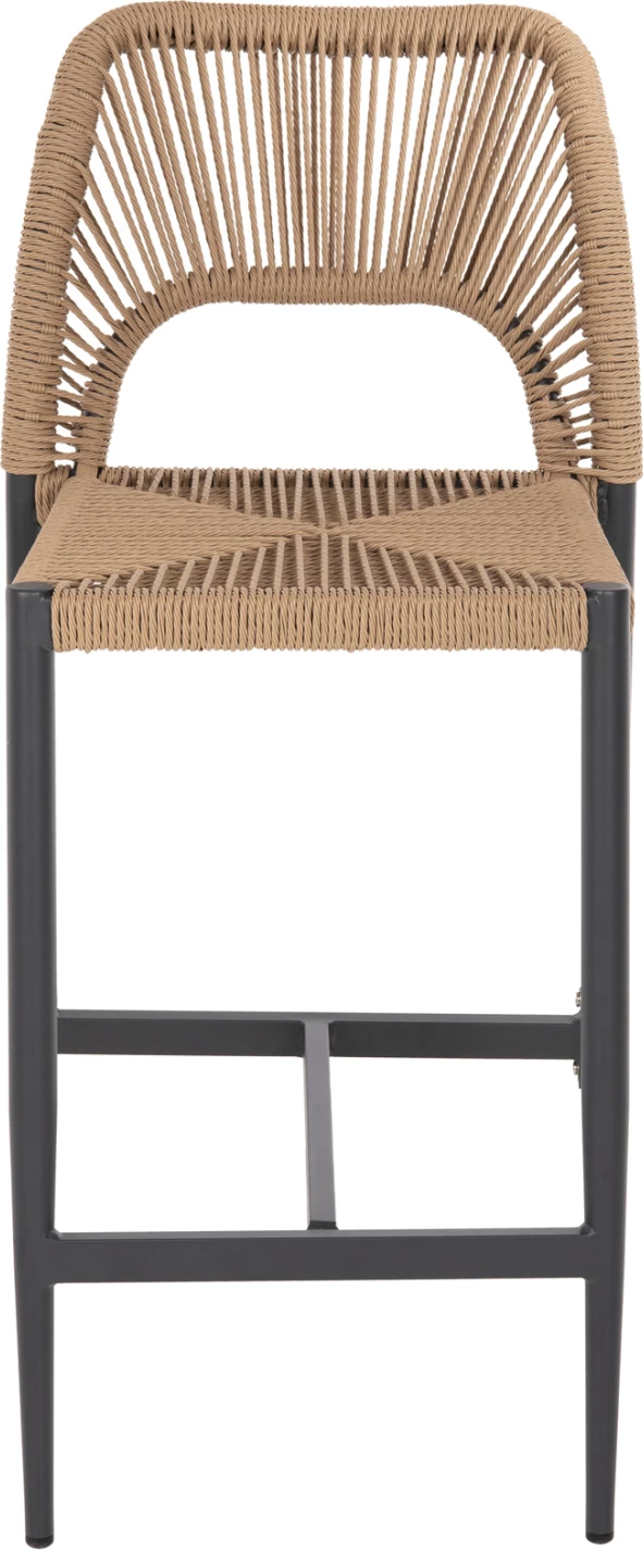 Srednje visok stol FH5920.02 temno siva aluminij z umetnim ratanom bež 46x58x95Hcm