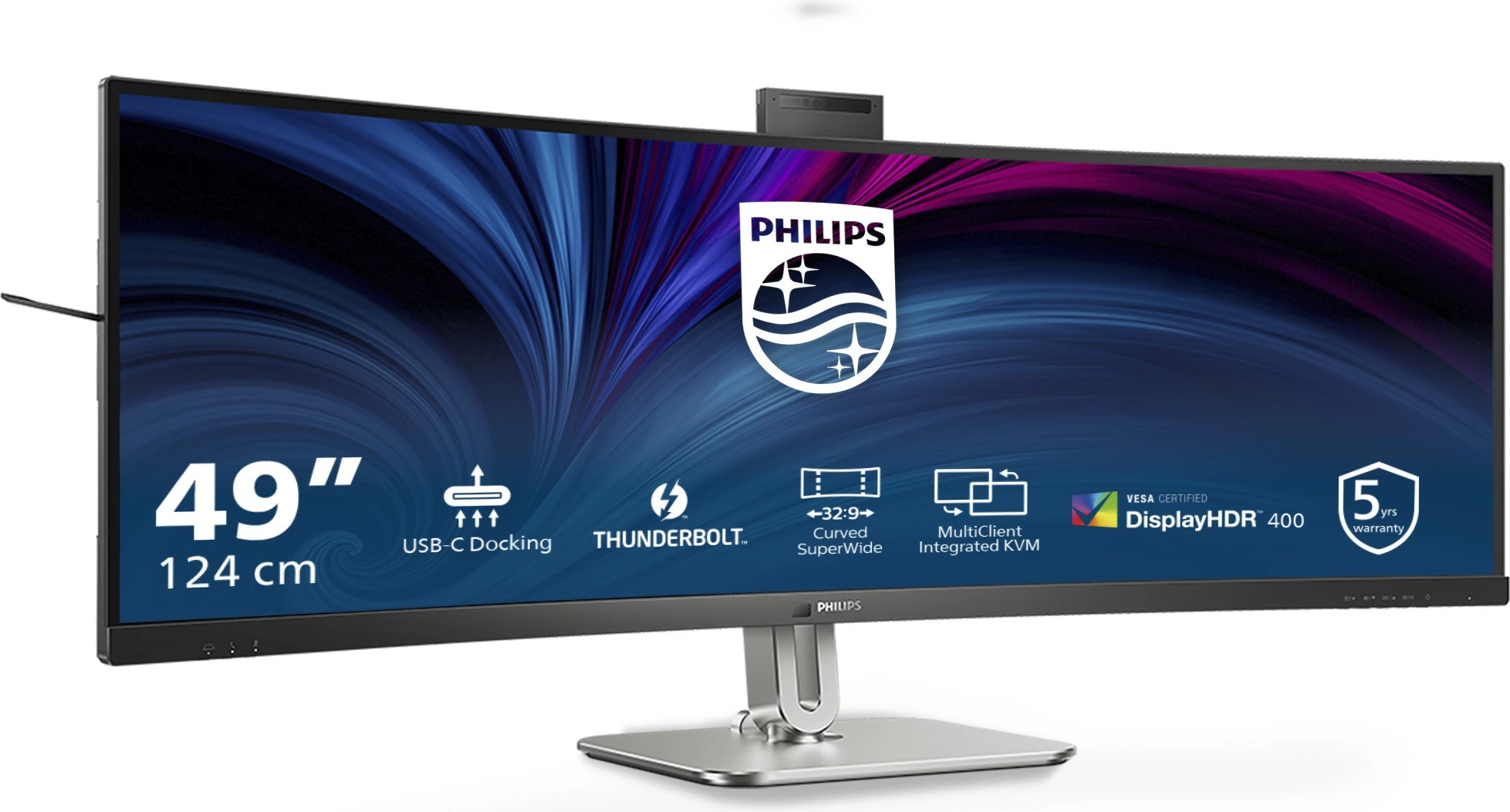 Ultraširok monitor 49-palčni, 5120 x 1440, USB-C, HDR, črn — Philips 49B2U6903CH