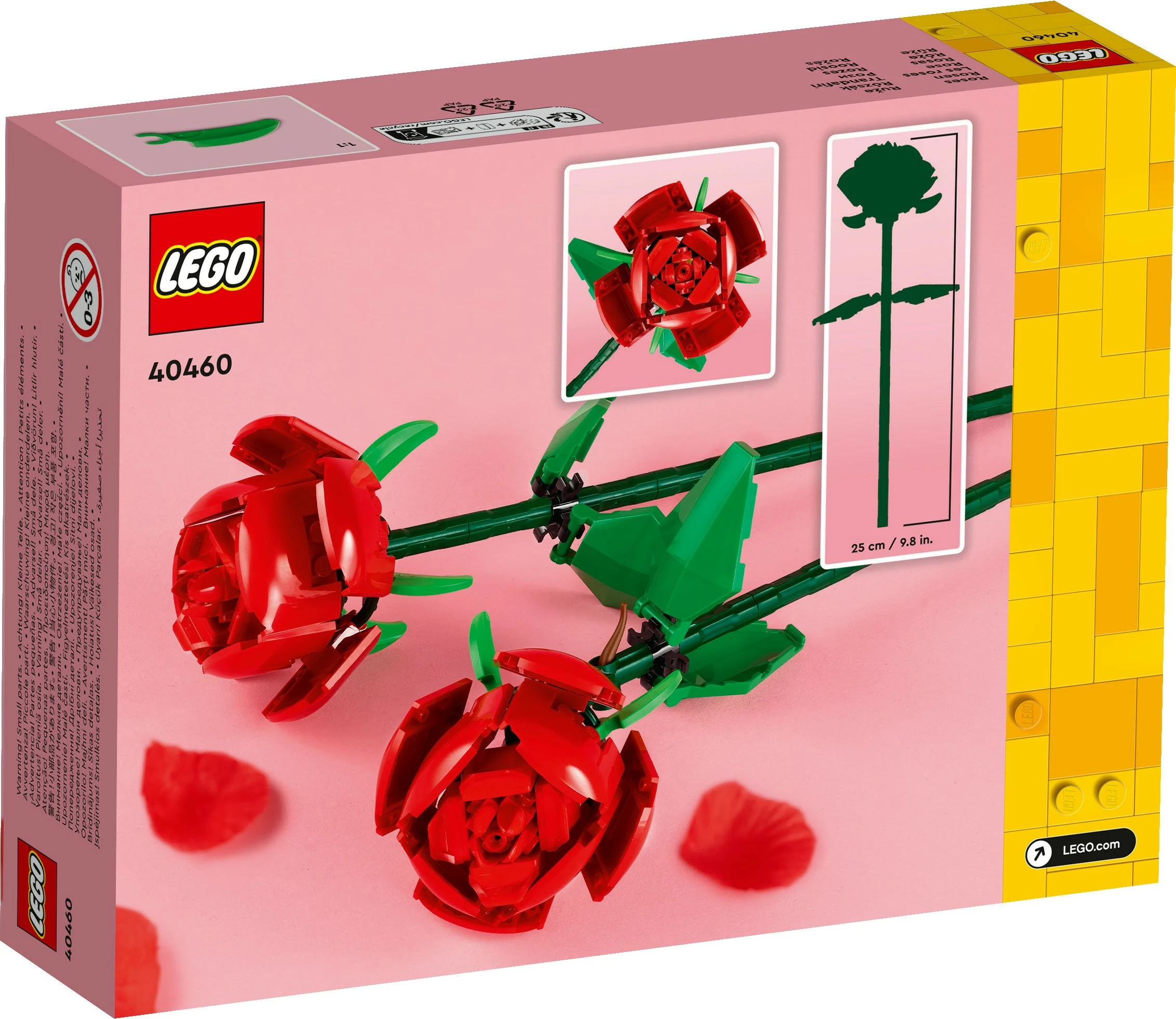 Kreativen in dekorativen komplet LEGO Iconic Roses, 120 delov, večbarven