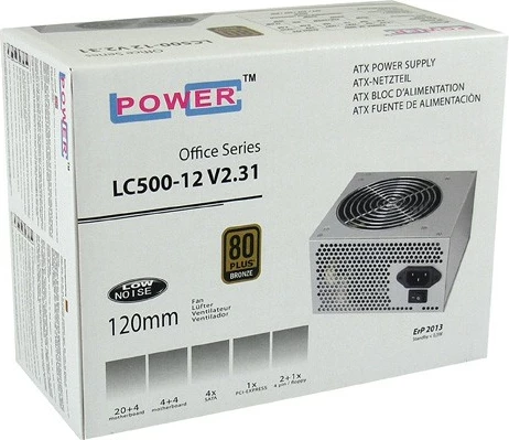 Napajalnik LC-Power LC500-12 V2.31, 350W, 80 PLUS Bronze, ne-modularen, siva
