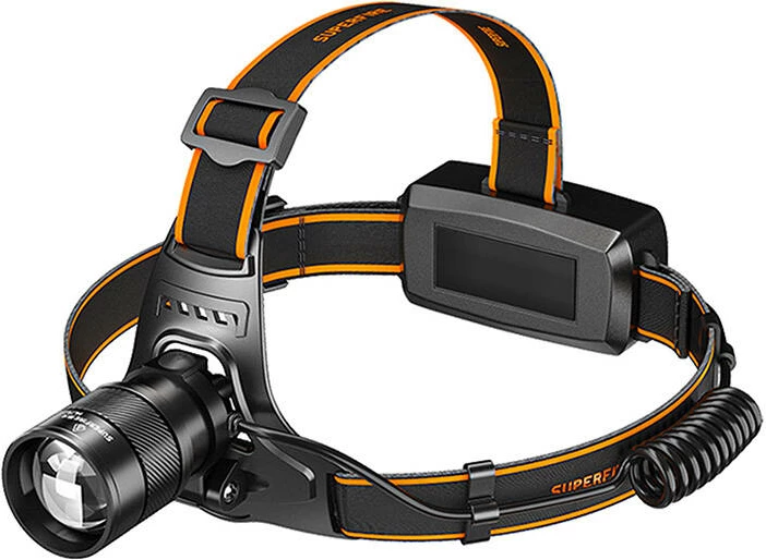 Čelna luč Superfire HZ01, 2800 mAh, LED + UV, črn