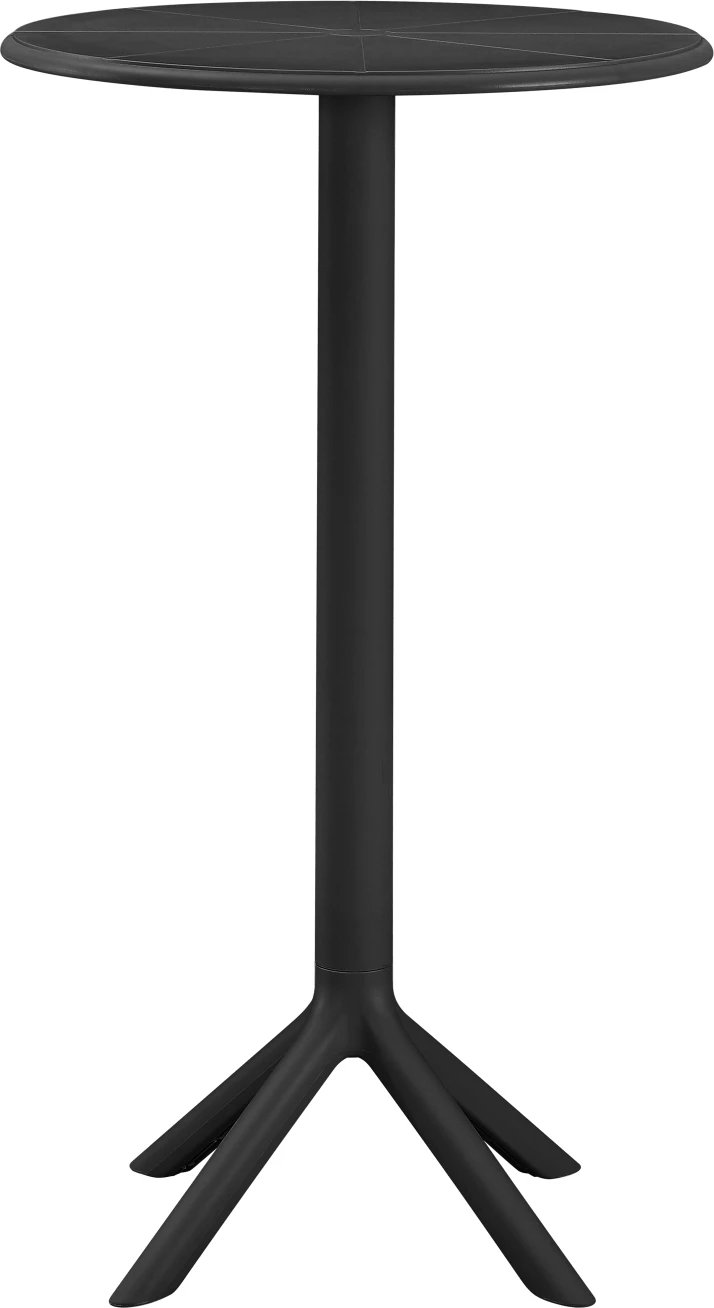 Okrogla barska miza TERRIN FH6126.12 iz polipropilena črne barve Φ60x106Hcm