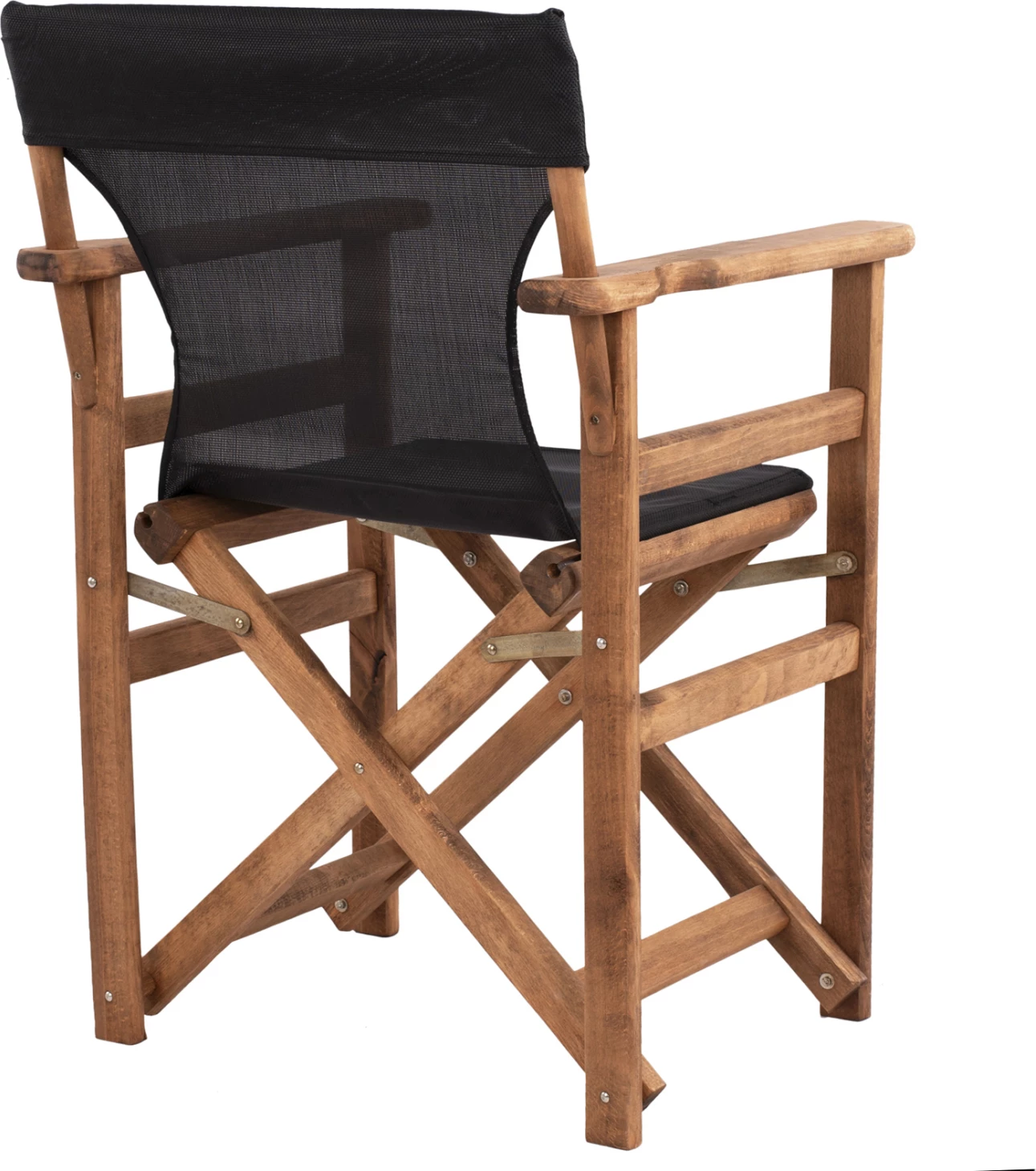 Režiserski stol Limnos oreh z tekstilom črn FH10368.05