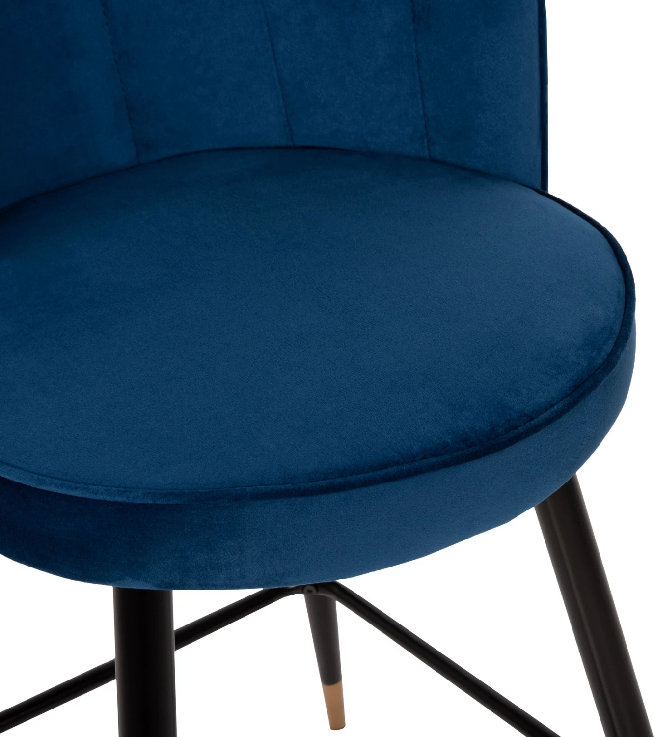 Barski stol VESNA FH8736.08 modri žamet kovinski okvir v črni barvi 50x50x90Hcm, set 2 kosov