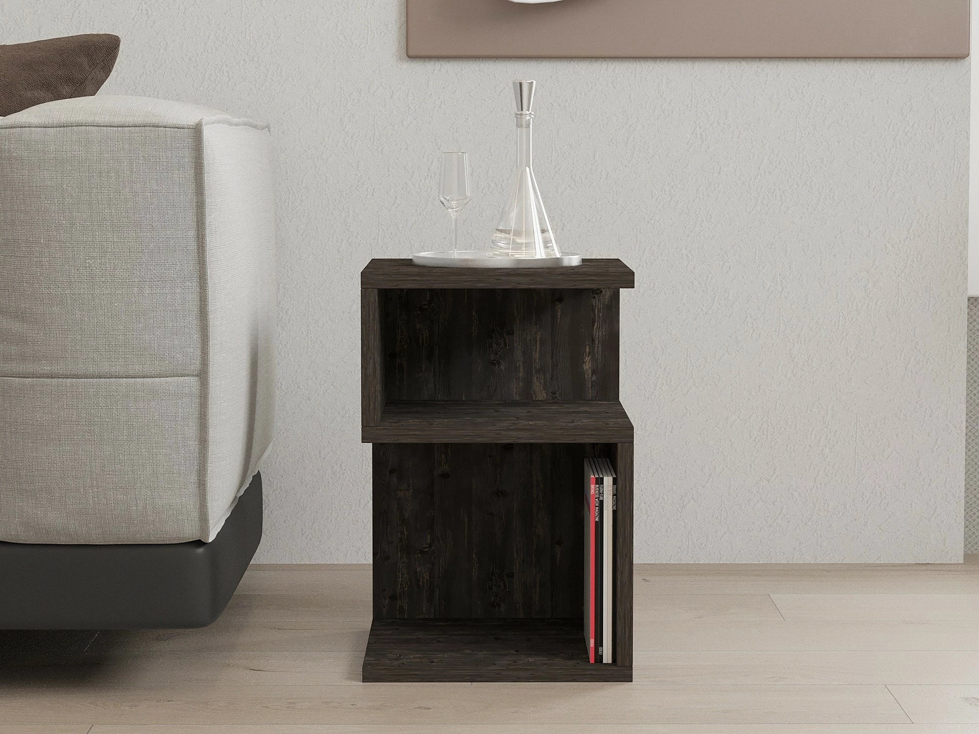 Stranska mizica Carol, Hanah Home, antracit