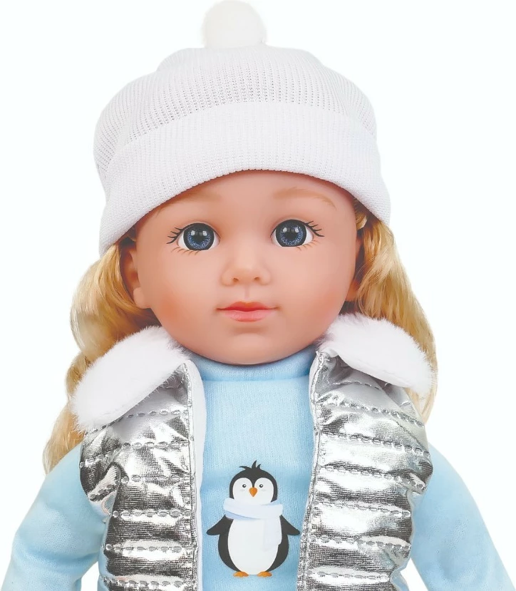 Funkcionalna lutka, 36 cm, Natalia 185663, govori in poje v poljščini, z baterijami AG13 x3, srebrni telovnik