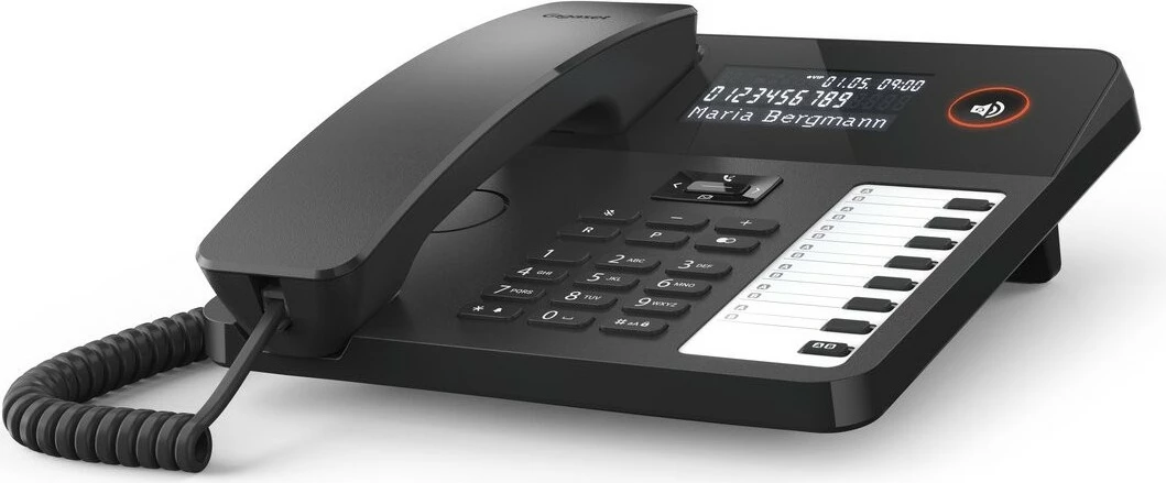 Fiksni telefon Gigaset DESK 600, analogni, 100 stikov, LCD zaslon, črn