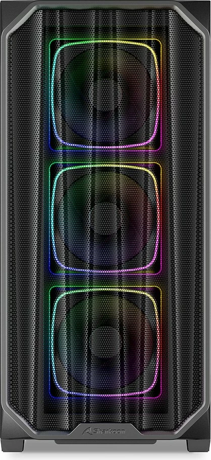 Midi Tower ohišje z vzdržanim steklom, RGB, Sharkoon AK5M, črna