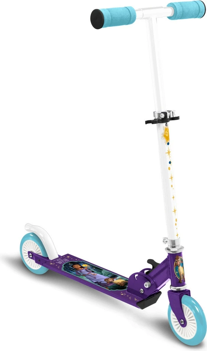 Trotinet za otroke Pulio Wish, 2 kolesi, alumin, moder/vijoličen/bele