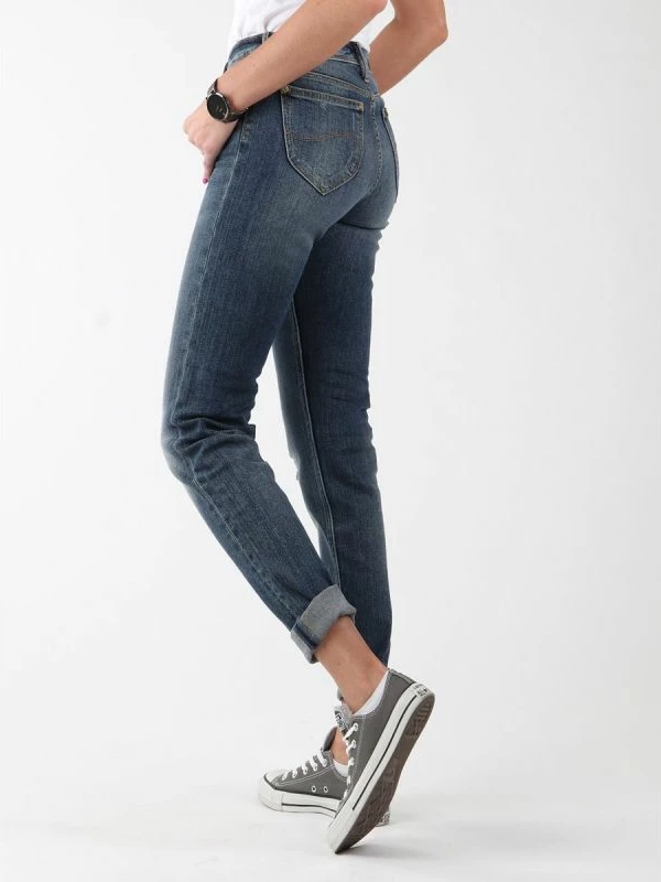 Široke ženske hlače Lee, Sallie Boyfriend, modre