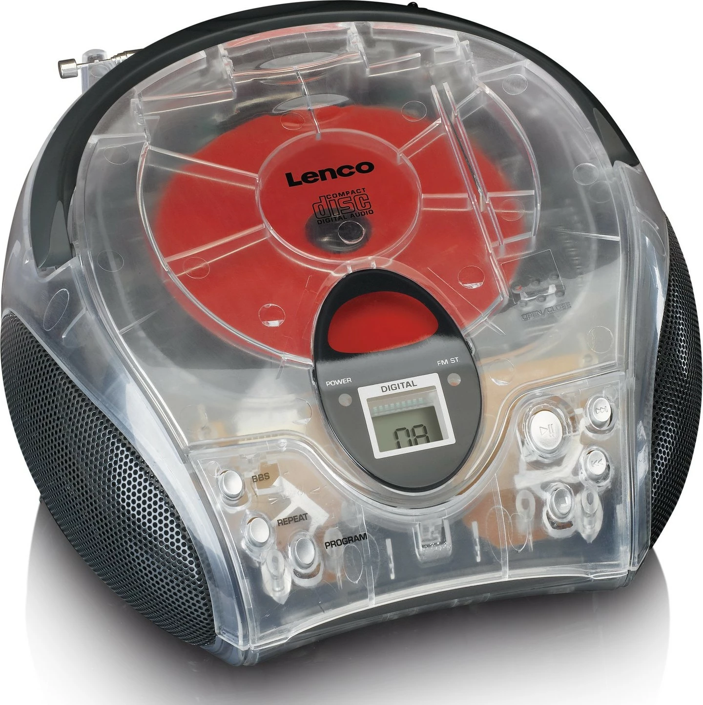 Prenosni radio, Bluetooth, CD, prozoren Lenco SCD-24