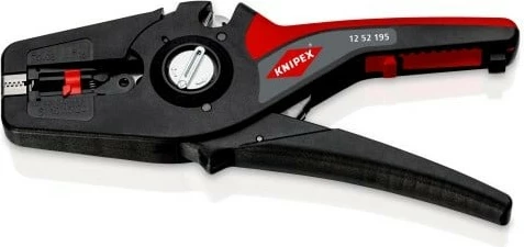 Vzmetno orodje za odstranjevanje izolacije kablov Knipex PreciStrip16, avtomatsko, črno/rdeče