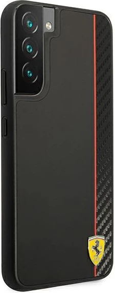 Ovitek Ferrari On Track Carbon Stripe za Samsung Galaxy S22+, črn