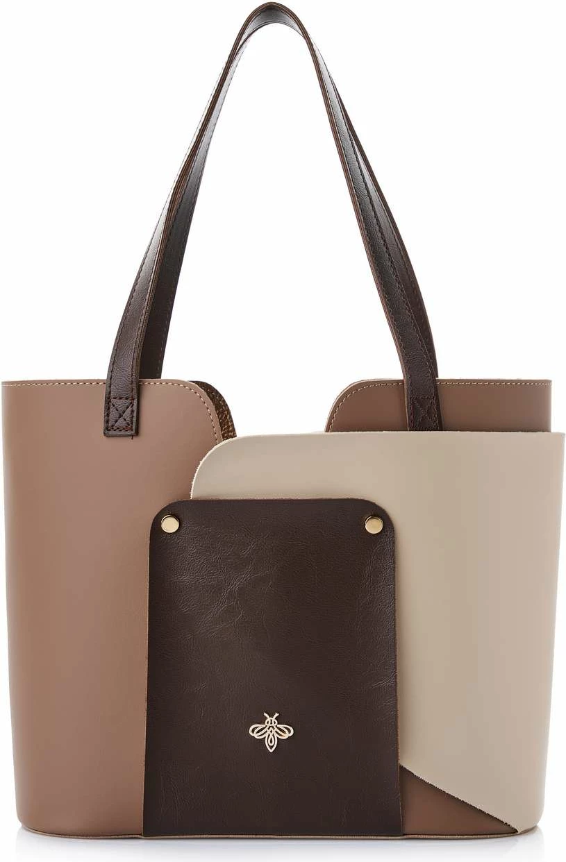 Tote torba, mink in krem, Lucky Bees, 1292