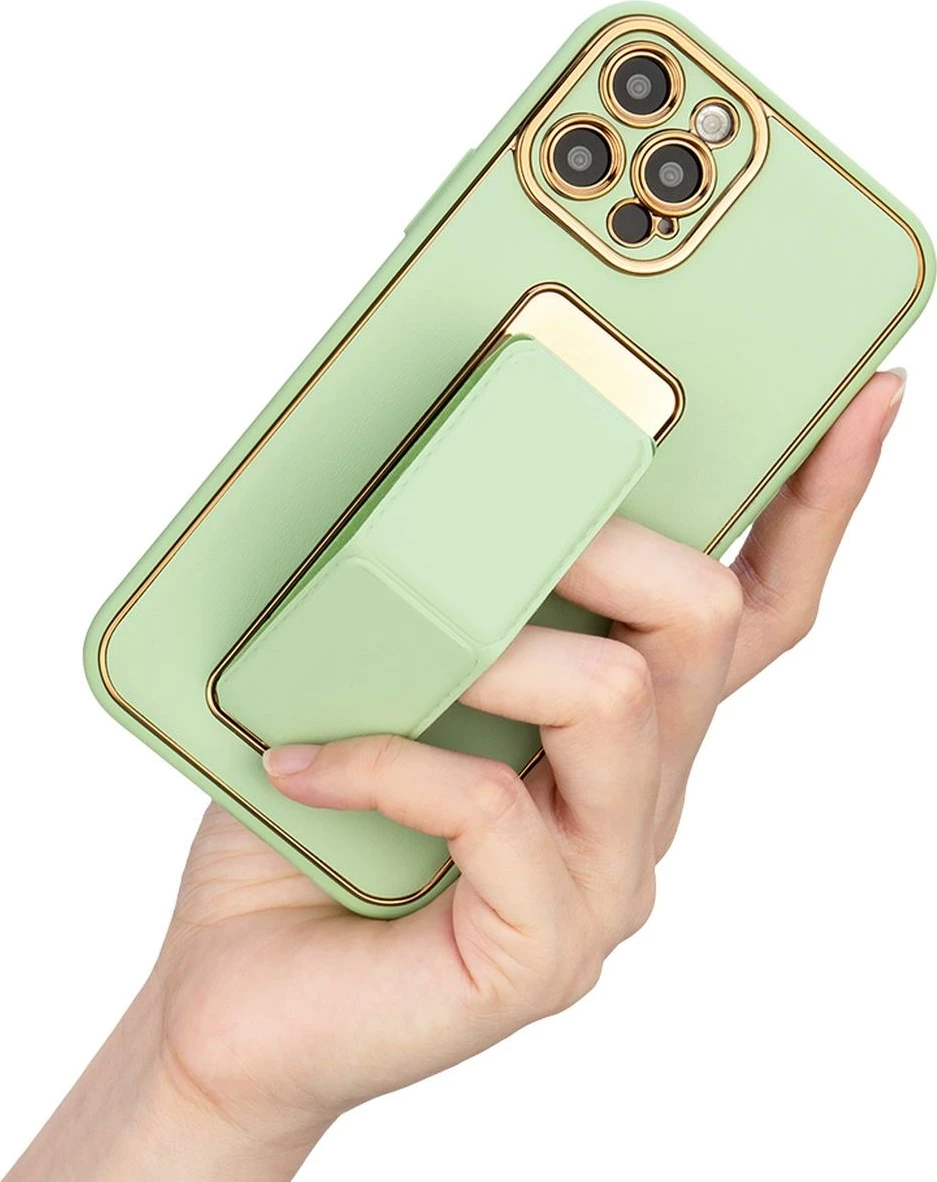 Ovitek z nosilcem Hurtel New Kickstand za iPhone 13 Pro Max, moder