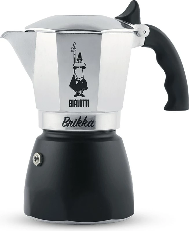 Brika za kavo Bialetti New Brikka 2023, 2 skodelici, alumin, črno/inox