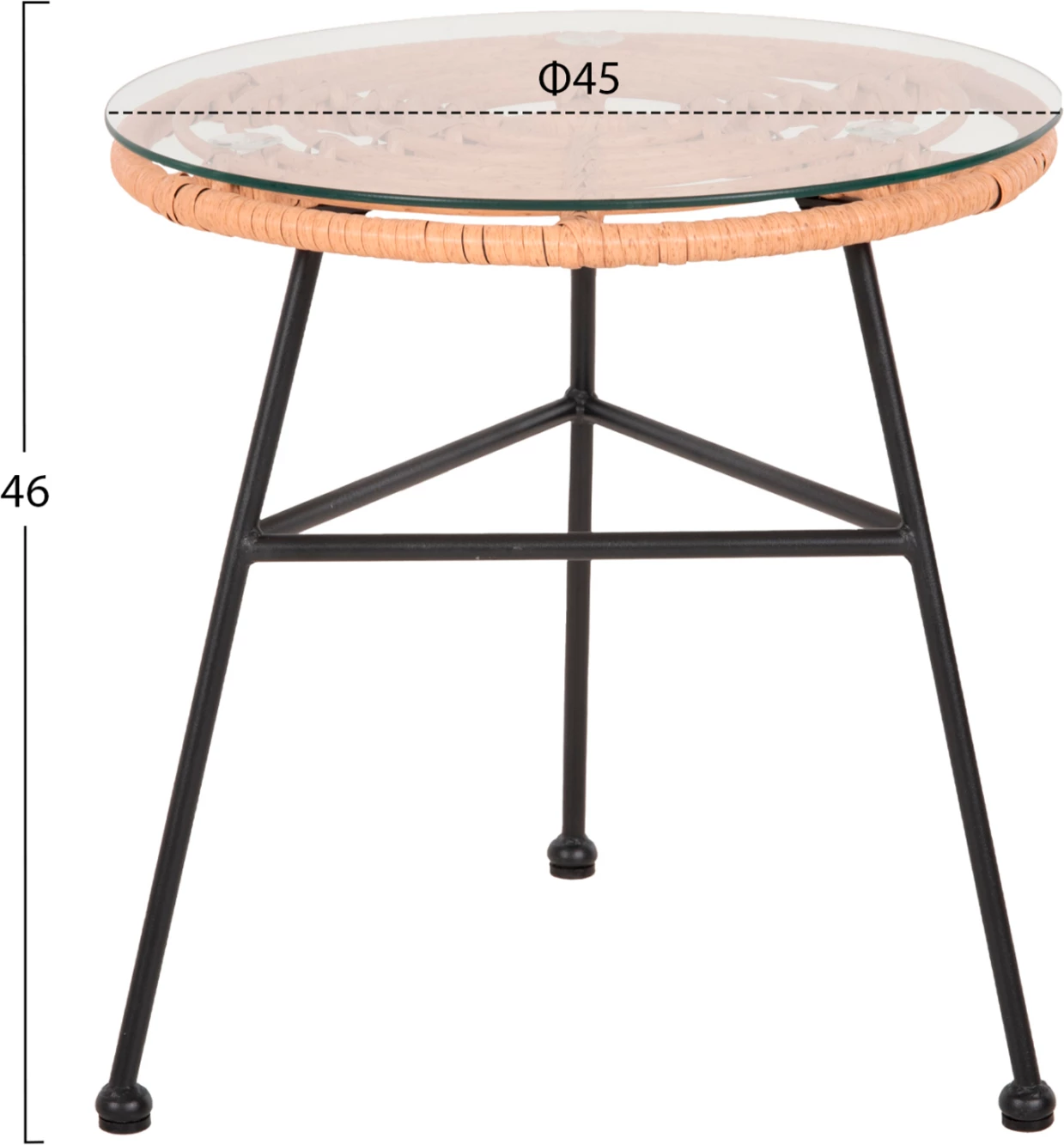 Zunanji lounge set 3 kosi ALLEGRA FH21047.11 bež sintetični ratan-črna kovina