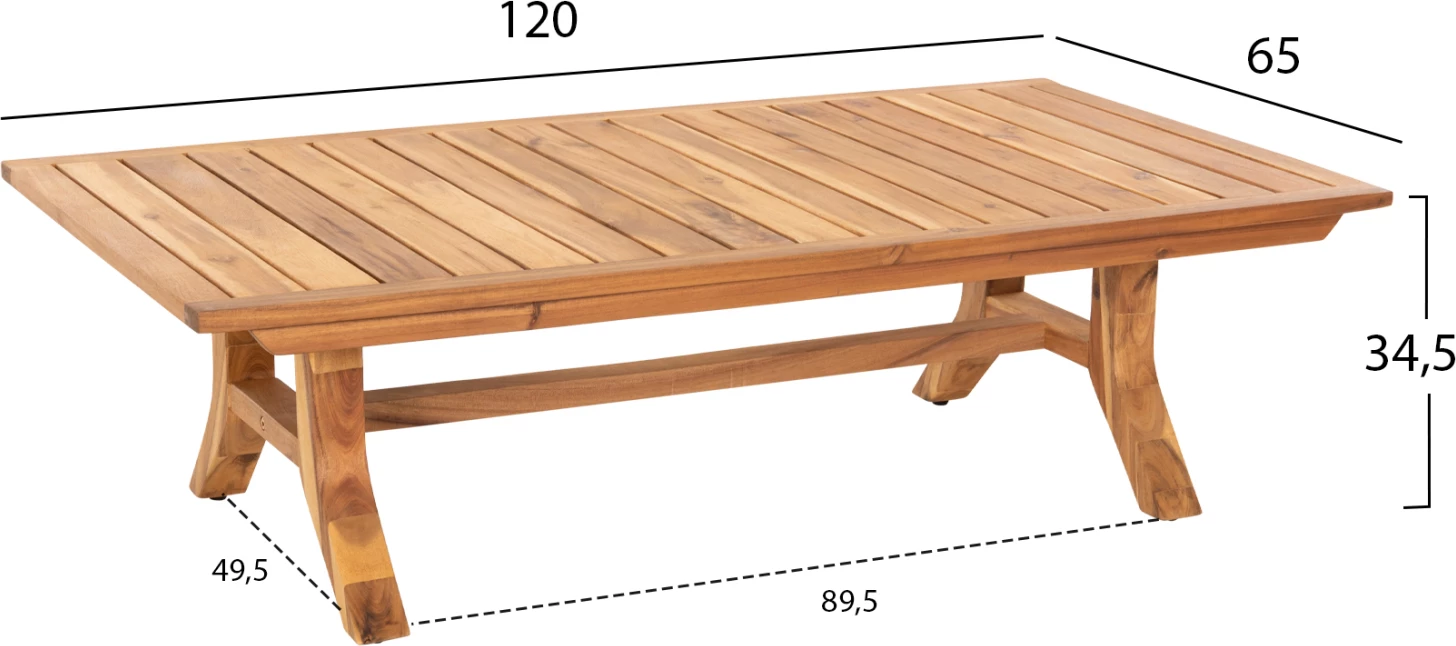 Zunanji lounge set 4 kosov ROSSWELL FH6084.01 akacijev les-okrogla vrv in blazine v antracitu