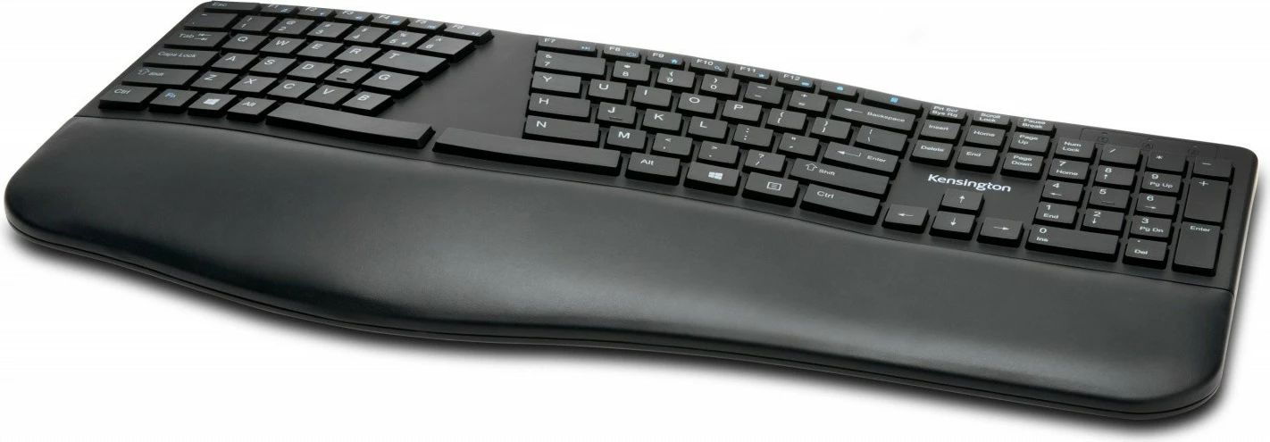 Ergonomska brezžična tipkovnica, Kensington Pro Fit Ergo K75401WW, NL razpored, 2,4 GHz & Bluetooth, z oporo za zapestje, črna