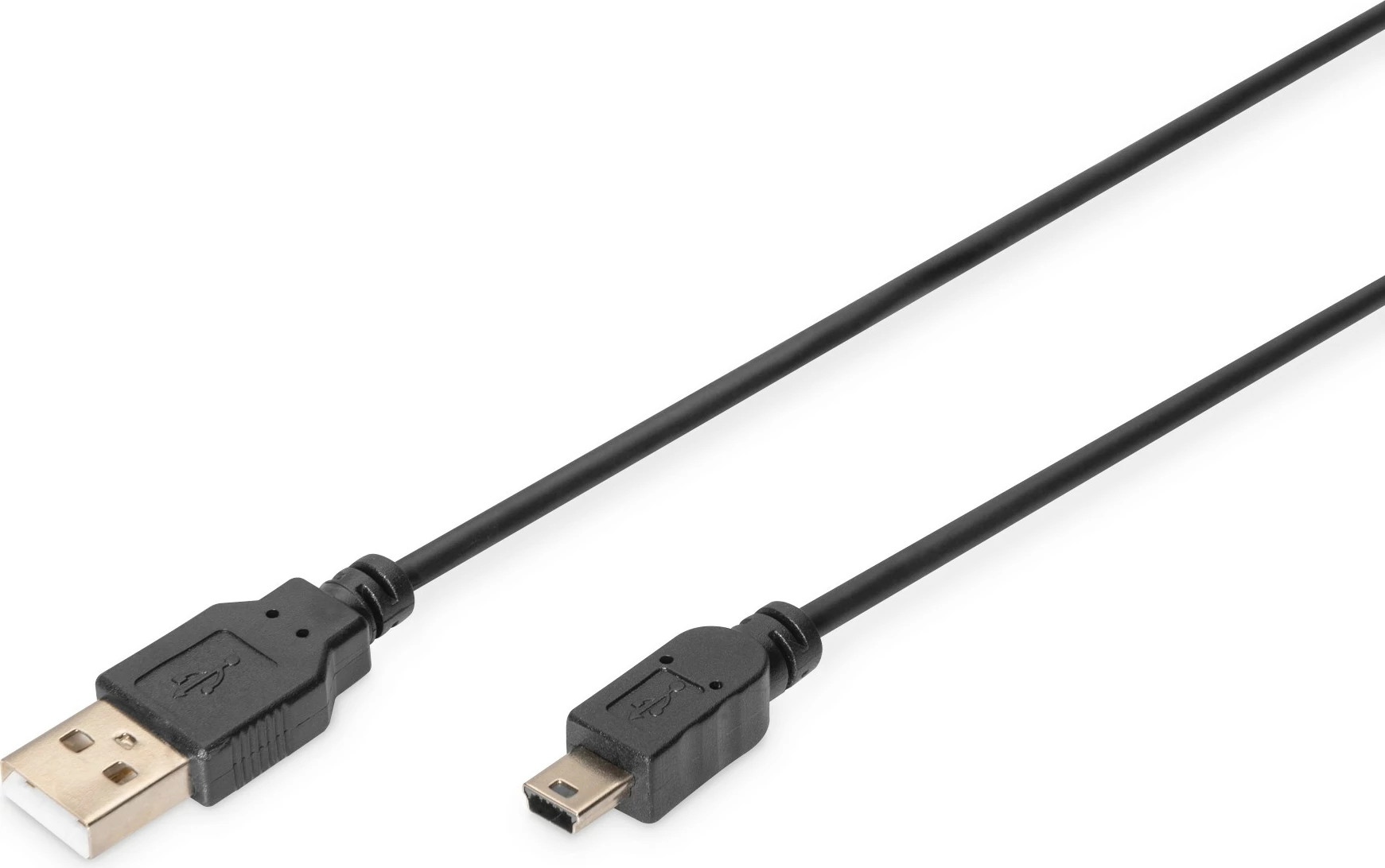 USB 2.0 kabel 1 m (USB A na Mini-USB B), Digitus, črn