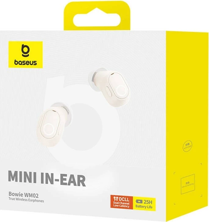 Brezžične slušalke Bowie WM02, Baseus, True Wireless, bele