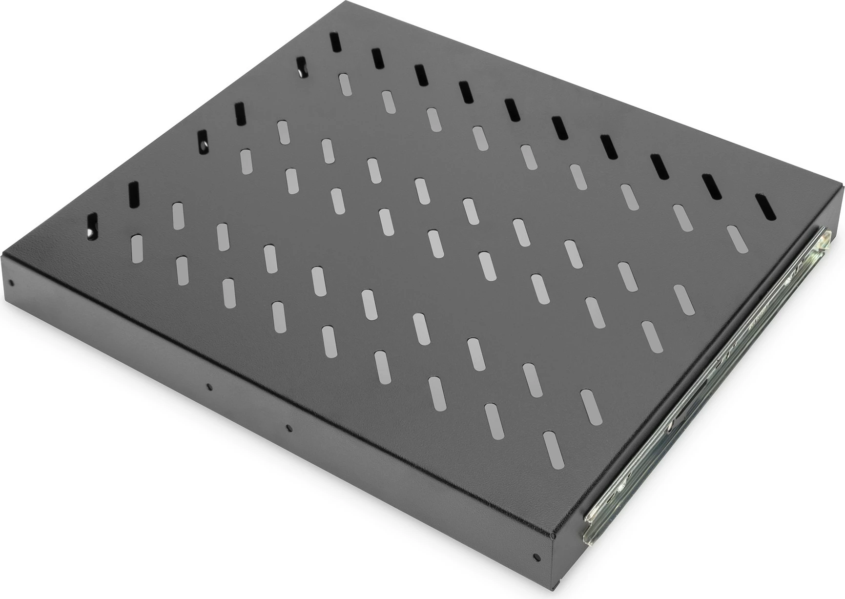 Premični nosilec 1U, 19-palčni, do 25 kg, črn Digitus