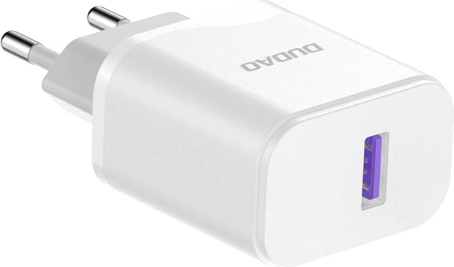 Omrežni polnilec z USB-A na micro USB kabel, 18 W, bel, Dudao A20EU