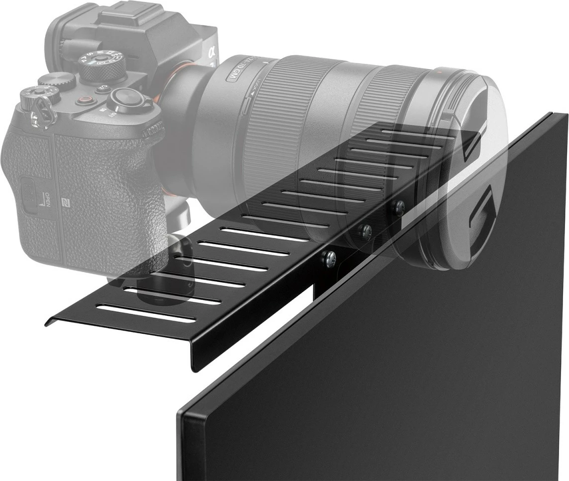 Polični nosilec Maclean NanoRS RS464 za kamero/mikrofon/zvočnik, VESA 100x100, črn