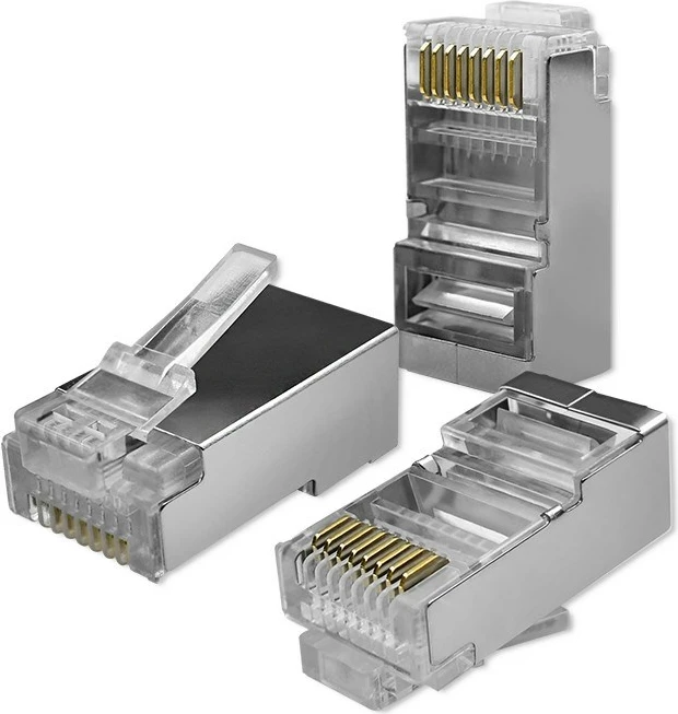 Modularni RJ45 konektor, CAT6, FTP, 100 kosov, s pozlačenimi kontakti Qoltec 54556