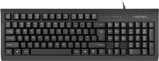 Tipkovnica z vgrajenim bralnikom Smart ID Card Natec Moray, z USB kablom, črna