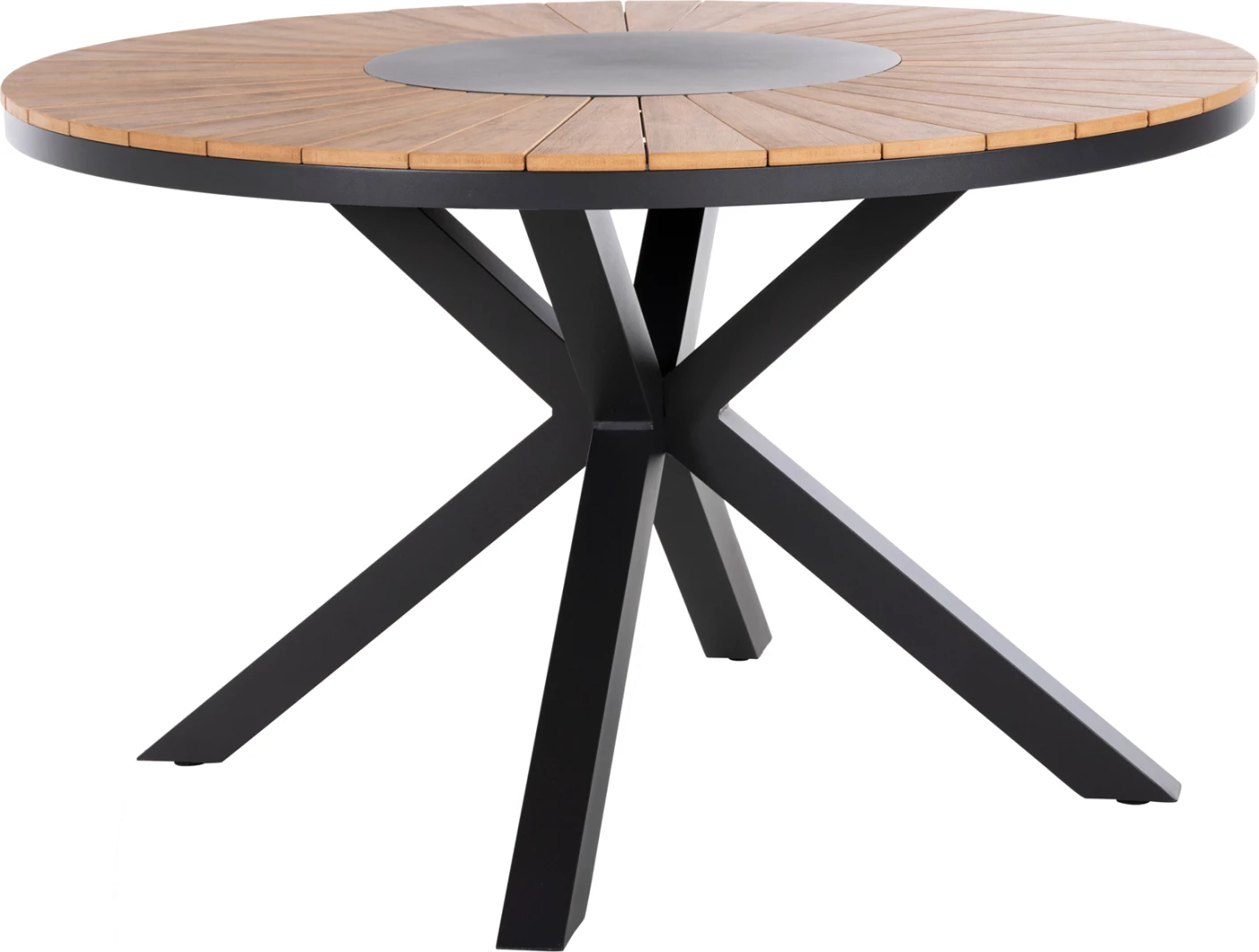 Zunanji okrogla miza MORIL FH6041.01 aluminij v antracitni barvi-poliles v naravni les Φ120cm