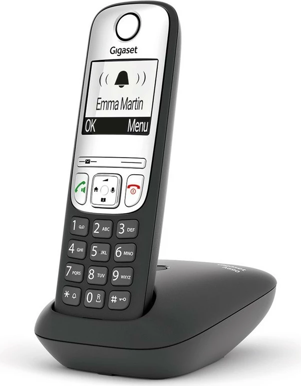 Brezžični telefon Gigaset A690, črn/srebrn