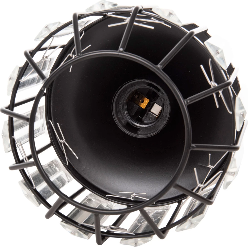 Stropna viseča svetilka FH4084 3-delni črni kovinsko-stekleni Φ14x123Hcm