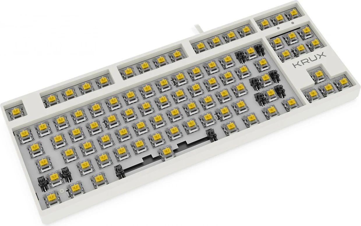 Mehanska tipkovnica Krux ATAX PRO RGB Creator Retro Gateron Yellow PRO, črna