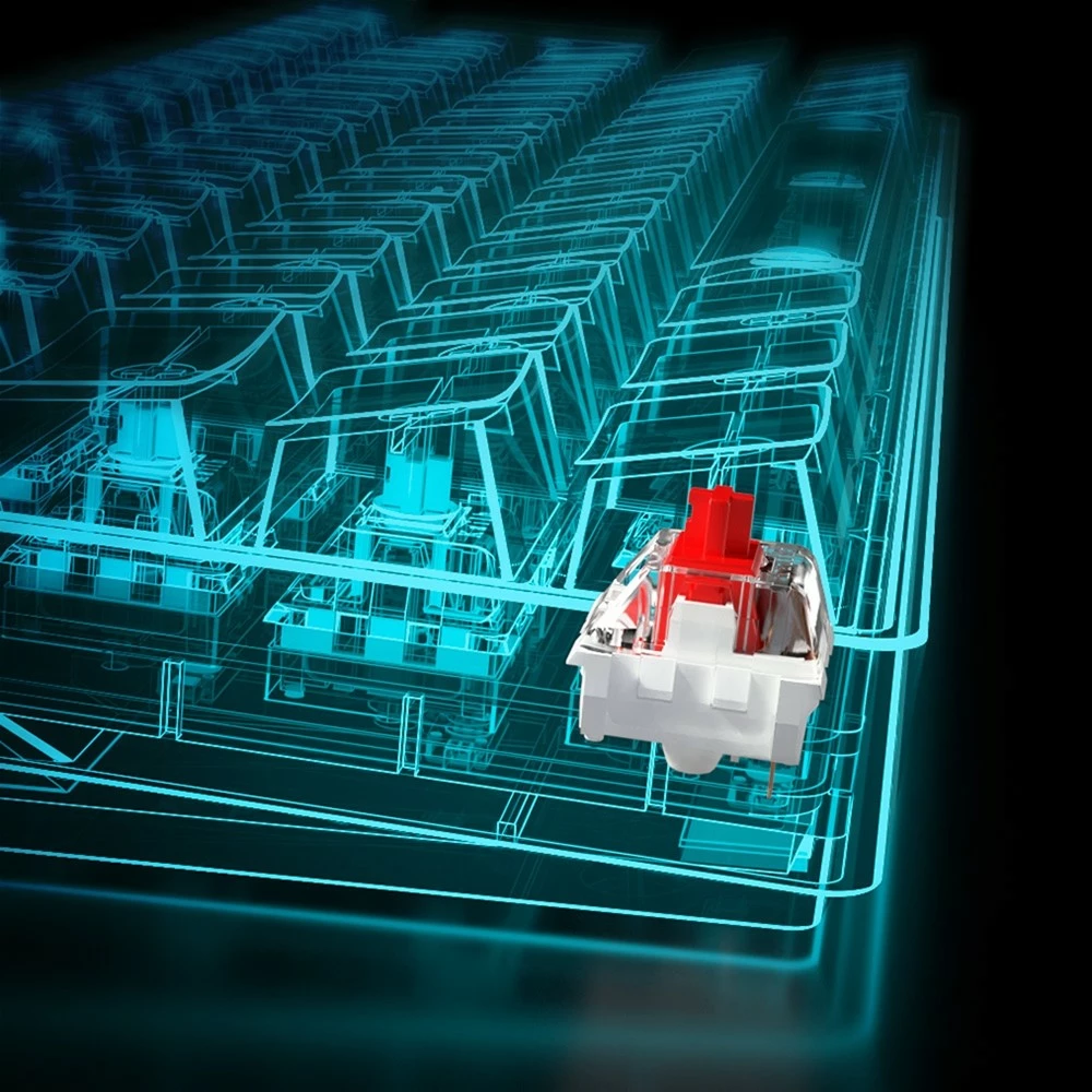 Mehanska tipkovnica 60% SHARKOON SKILLER SGK50 S4, Kailh Red, RGB, bela/črna