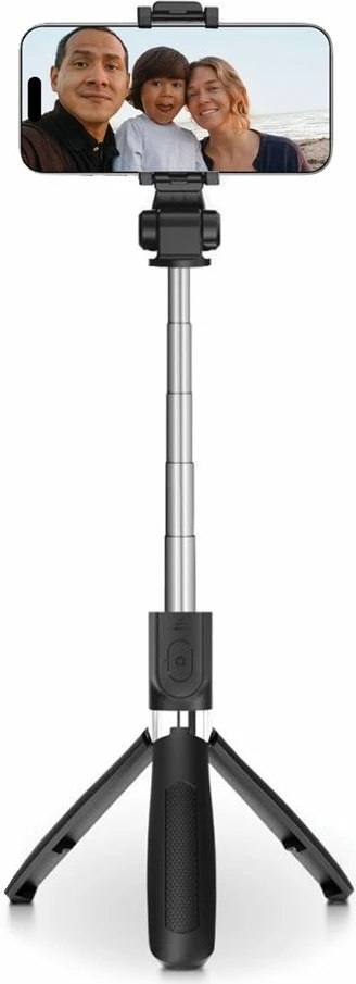 Selfie palica s trinožnikom, Bluetooth, za pametni telefon, 70 cm, črna Tech-Protect L01S
