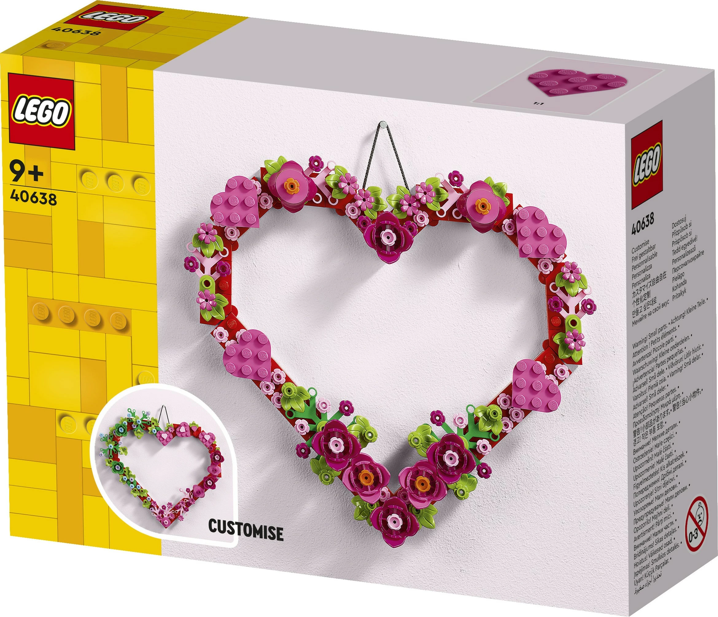 Ornament v obliki srca, set za sestavljanje LEGO, 254 kosov, večbarven