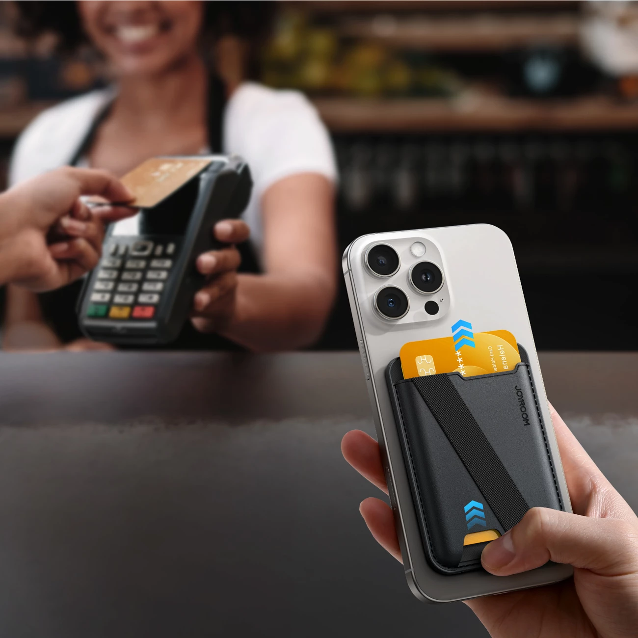 Magnetni denarnica za MagSafe Joyroom JR-ZS432, črna