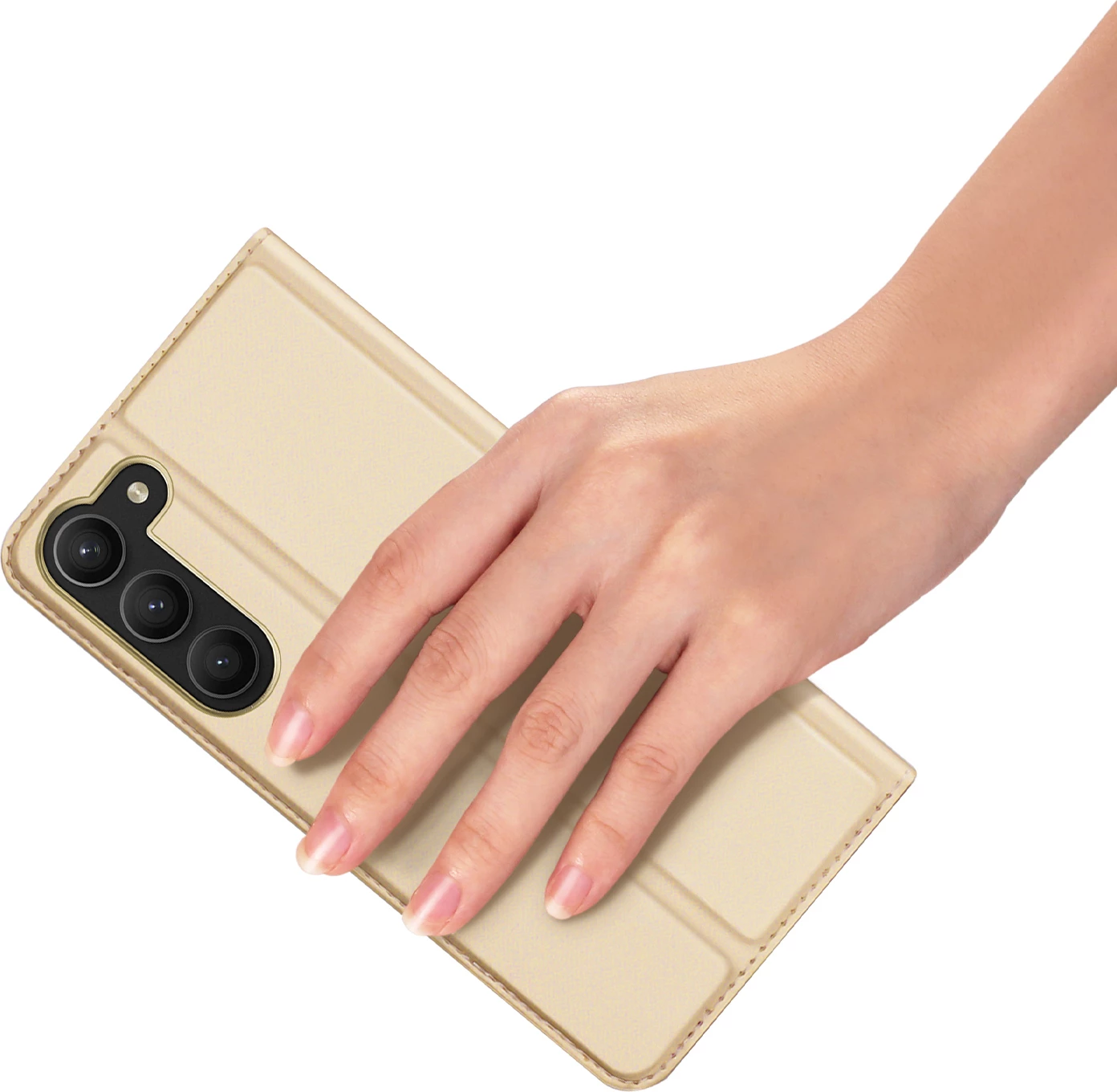 Ovitek za telefon Skin Pro Dux Ducis za Samsung Galaxy S23+, z žepom za kartice, s funkcijo stojala, zlata