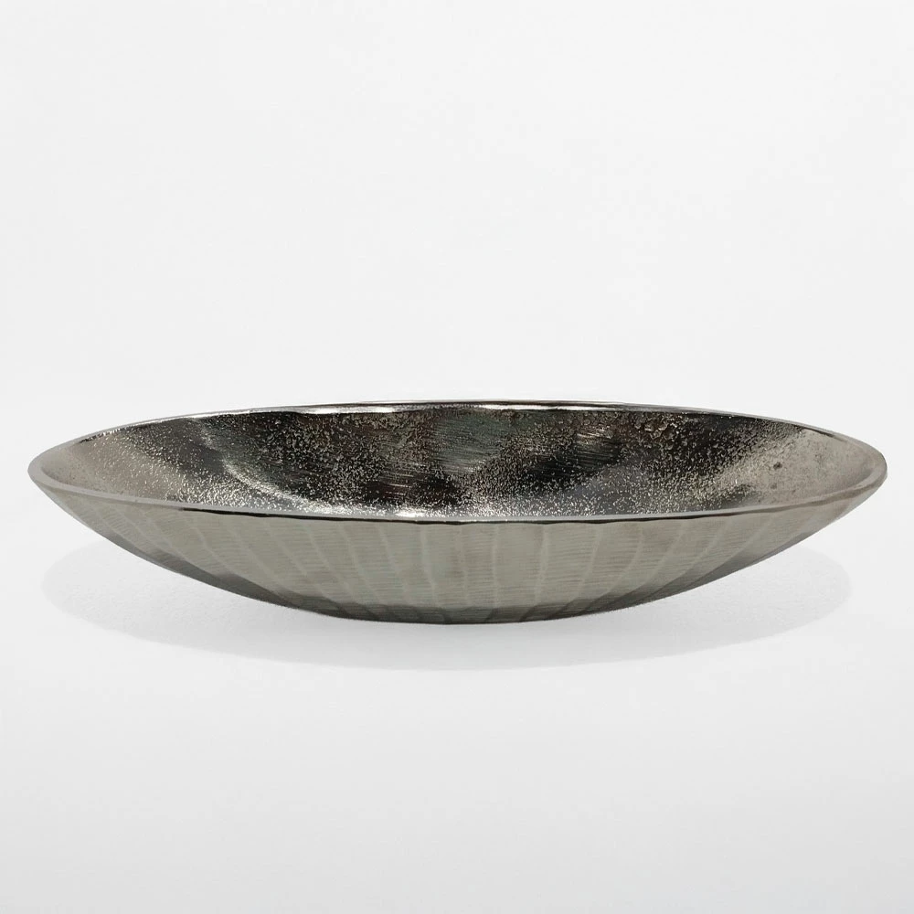 Dekorativna posoda CIOTO, aluminij, srebrne barve, 37x15x8 cm