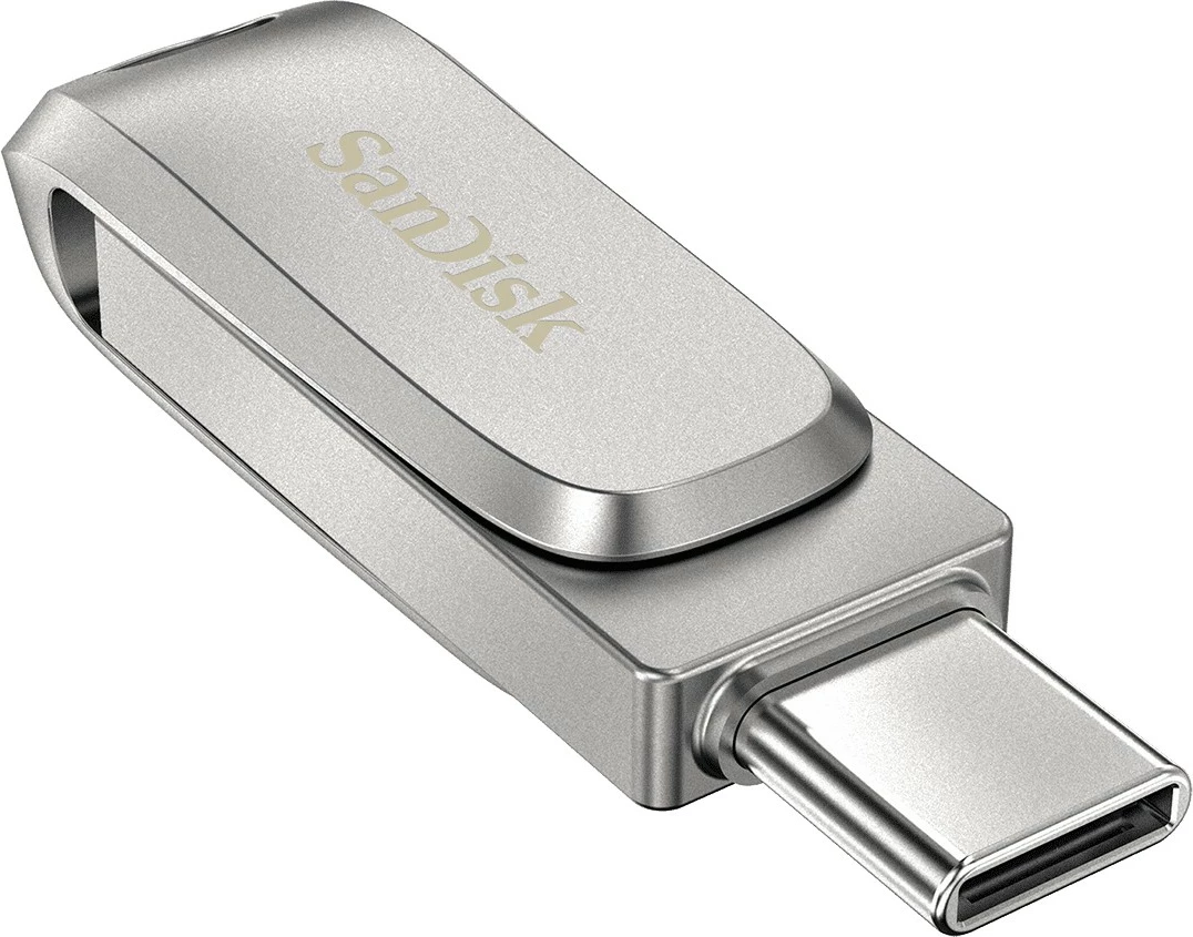USB ključek SanDisk Ultra Dual Drive Luxe, 64 GB, USB Type-A / USB Type-C, 3.2 Gen 1, 150 MB/s, inox