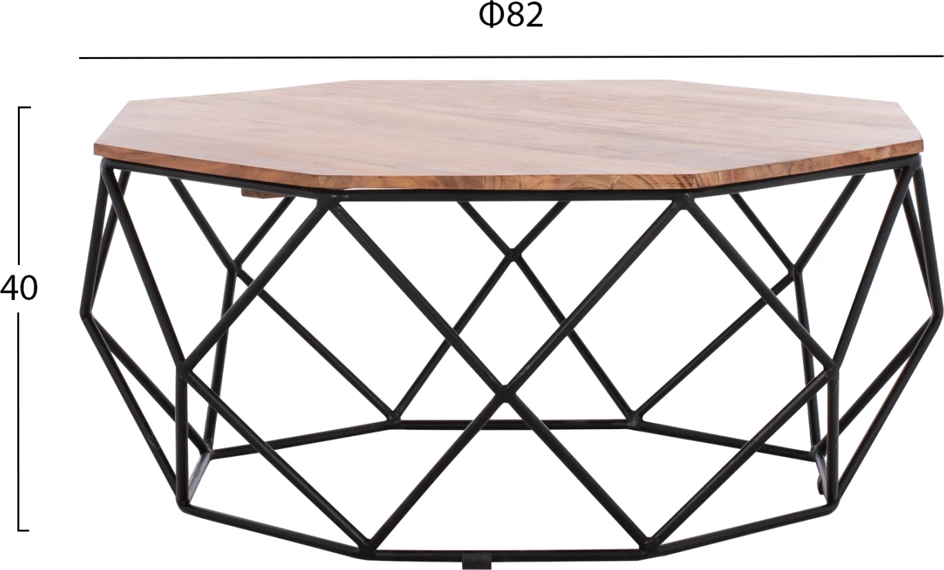 Klubska miza FH8777.11 iz akacijevega lesa Φ82x40H